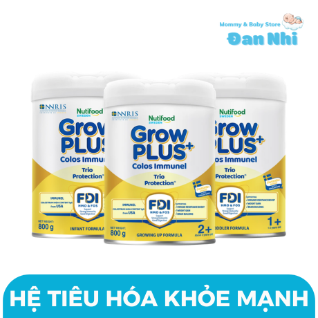 Sữa bột Nutifood GrowPlus+ Colos Immunel cho bé từ sơ sinh hỗ trợ đề kháng khỏe, tiêu hóa tốt