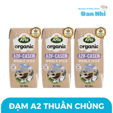 Sữa nước organic đạm A2 Casein Arla Đan Mạch thùng 20 hộp 200ml cho bé từ 12 tháng tuổi