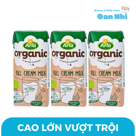 Sữa tươi hữu cơ nguyên kem Arla Đan Mạch thùng 12 hộp 200ml cho bé từ 12 tháng tuổi